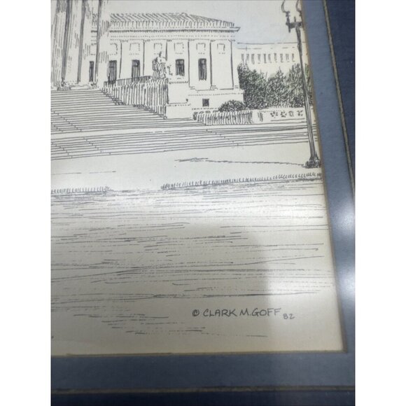 VTG CLARK M GOFF U. S. Supreme Court Washington D.C. Framed Print 1982 - Picture 4 of 7